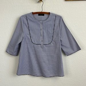 Piazza Sempione Blue and White Pinstripe Blouse